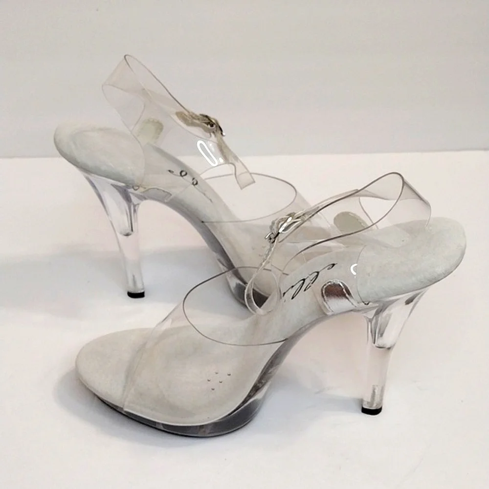 Ellie Shoes Clear Platform Sandals US 9 Open Toe 5.5